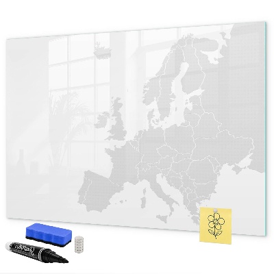 Decoratief glazen wandbord beschrijfbaar en magnetisch Interactieve poster voor foto's en notities