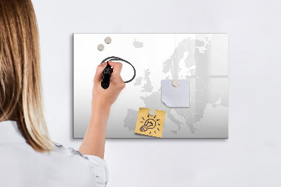 Decoratief glazen wandbord beschrijfbaar en magnetisch Interactieve poster voor foto's en notities