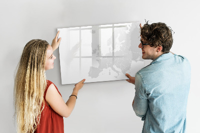 Decoratief glazen wandbord beschrijfbaar en magnetisch Interactieve poster voor foto's en notities