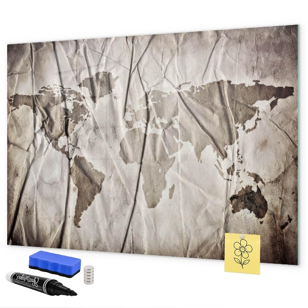 Wereldkaart met foto's en accessoires