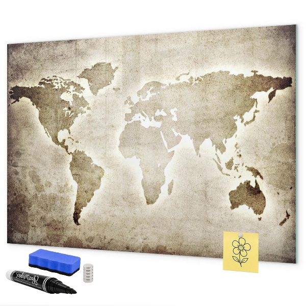 Decoratief glazen wandbord beschrijfbaar en magnetisch Herinneringskaart met persoonlijke foto's