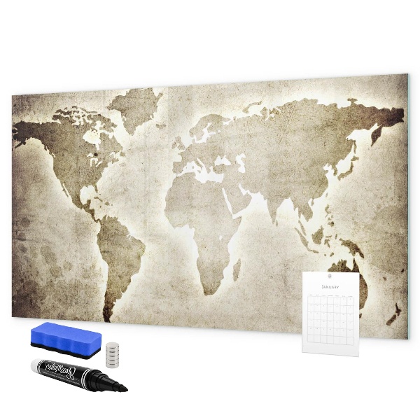 Decoratief glazen wandbord beschrijfbaar en magnetisch Herinneringskaart met persoonlijke foto's
