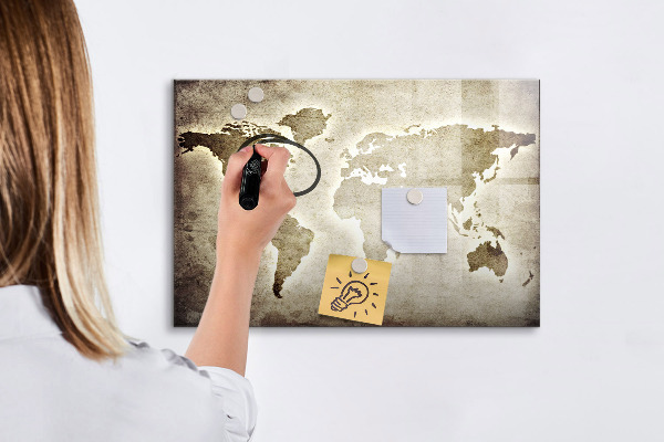 Decoratief glazen wandbord beschrijfbaar en magnetisch Herinneringskaart met persoonlijke foto's