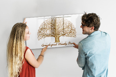 Memobord van glas met print inclusief neodymium magneten Stamboom met ruimte voor foto's