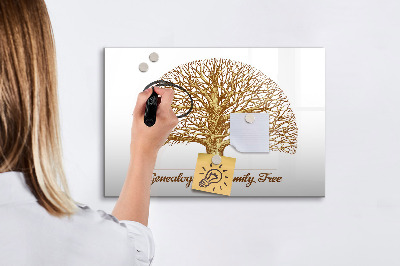 Memobord van glas met print inclusief neodymium magneten Stamboom met ruimte voor foto's