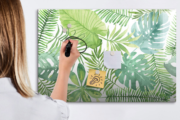 Decoratief glazen wandbord beschrijfbaar en magnetisch Groen bord voor foto's en notities