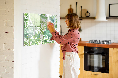 Decoratief glazen wandbord beschrijfbaar en magnetisch Groen bord voor foto's en notities