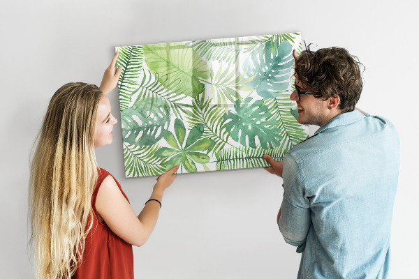 Decoratief glazen wandbord beschrijfbaar en magnetisch Groen bord voor foto's en notities