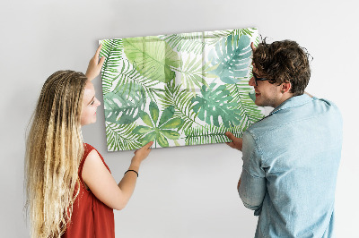 Decoratief glazen wandbord beschrijfbaar en magnetisch Groen bord voor foto's en notities