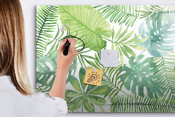 Decoratief glazen wandbord beschrijfbaar en magnetisch Groen bord voor foto's en notities