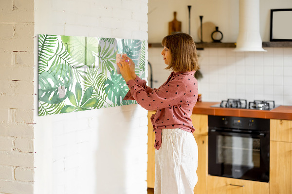 Decoratief glazen wandbord beschrijfbaar en magnetisch Groen bord voor foto's en notities