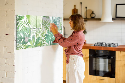 Decoratief glazen wandbord beschrijfbaar en magnetisch Groen bord voor foto's en notities