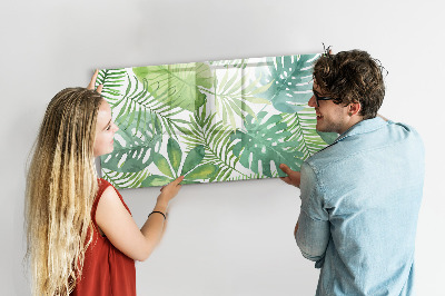 Decoratief glazen wandbord beschrijfbaar en magnetisch Groen bord voor foto's en notities