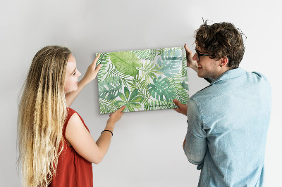Decoratief glazen wandbord beschrijfbaar en magnetisch Groen bord voor foto's en notities