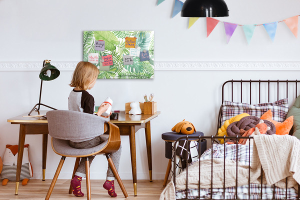 Decoratief glazen wandbord beschrijfbaar en magnetisch Groen bord voor foto's en notities