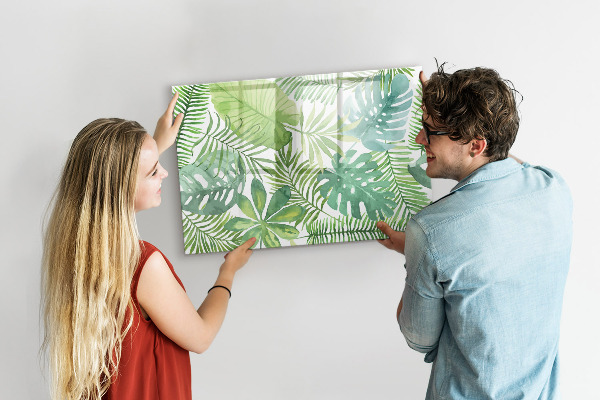 Decoratief glazen wandbord beschrijfbaar en magnetisch Groen bord voor foto's en notities