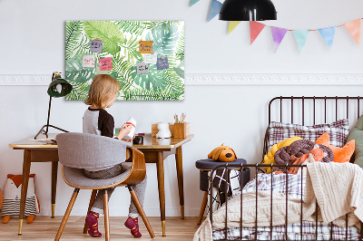 Decoratief glazen wandbord beschrijfbaar en magnetisch Groen bord voor foto's en notities