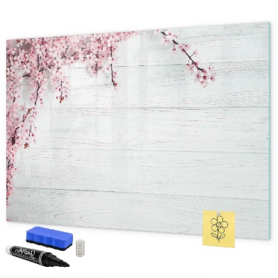 Decoratief glazen wandbord beschrijfbaar en magnetisch Een creatieve ruimte voor het presenteren van foto's