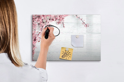 Decoratief glazen wandbord beschrijfbaar en magnetisch Een creatieve ruimte voor het presenteren van foto's