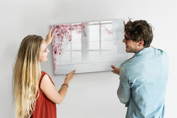 Decoratief glazen wandbord beschrijfbaar en magnetisch Een creatieve ruimte voor het presenteren van foto's
