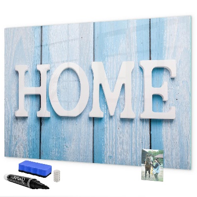 Memobord van glas met print inclusief neodymium magneten Wanddecoratie met een huiselijk thema