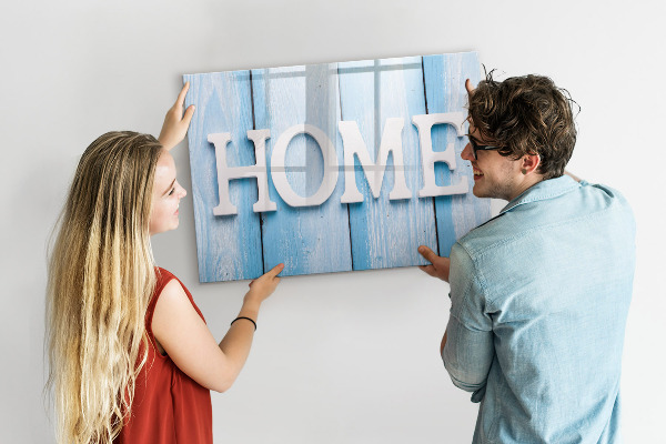 Memobord van glas met print inclusief neodymium magneten Wanddecoratie met een huiselijk thema