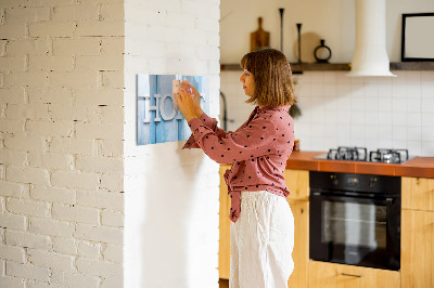 Memobord van glas met print inclusief neodymium magneten Wanddecoratie met een huiselijk thema