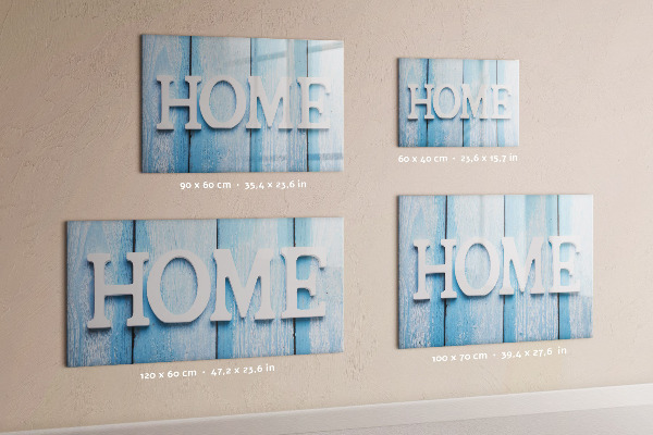 Memobord van glas met print inclusief neodymium magneten Wanddecoratie met een huiselijk thema