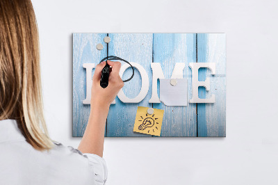 Memobord van glas met print inclusief neodymium magneten Wanddecoratie met een huiselijk thema