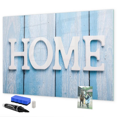 Memobord van glas met print inclusief neodymium magneten Wanddecoratie met een huiselijk thema
