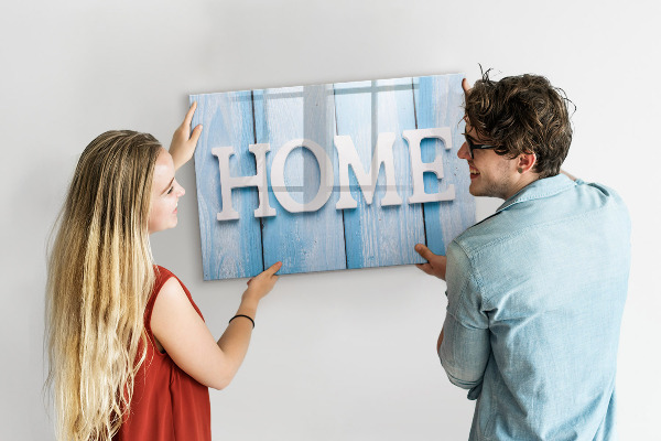 Memobord van glas met print inclusief neodymium magneten Wanddecoratie met een huiselijk thema