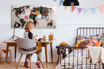 Decoratief glazen wandbord beschrijfbaar en magnetisch Interactieve wereld met fotospots