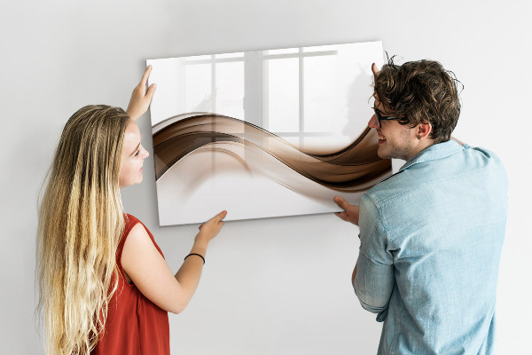 Decoratief glazen wandbord beschrijfbaar en magnetisch Modern fotodisplaybord