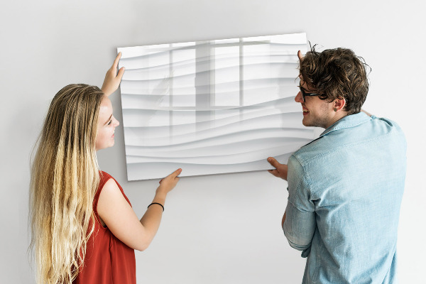 Decoratief glazen wandbord beschrijfbaar en magnetisch Een stijlvol bord voor notities en foto's