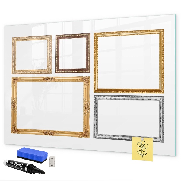 Memobord van glas met print inclusief neodymium magneten Een creatieve plek voor foto's en notities