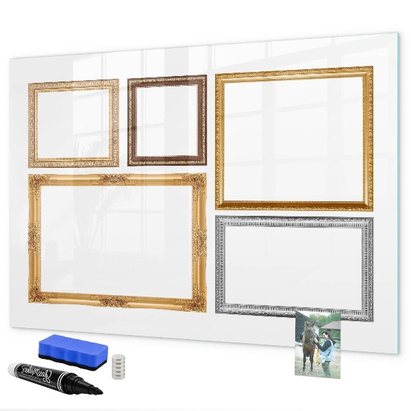 Memobord van glas met print inclusief neodymium magneten Een creatieve plek voor foto's en notities