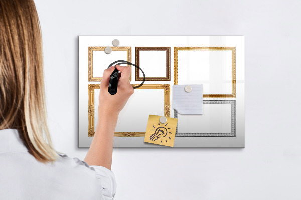 Memobord van glas met print inclusief neodymium magneten Een creatieve plek voor foto's en notities