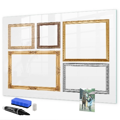 Memobord van glas met print inclusief neodymium magneten Een creatieve plek voor foto's en notities