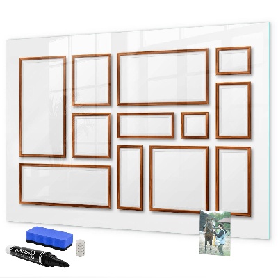 Decoratief glazen wandbord beschrijfbaar en magnetisch Een creatieve ruimte voor herinneringen en foto's
