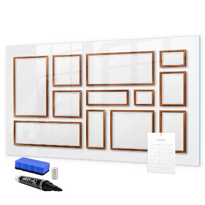 Decoratief glazen wandbord beschrijfbaar en magnetisch Een creatieve ruimte voor herinneringen en foto's
