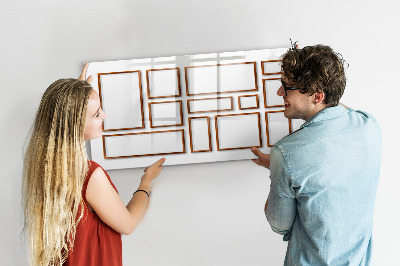 Decoratief glazen wandbord beschrijfbaar en magnetisch Een creatieve ruimte voor herinneringen en foto's