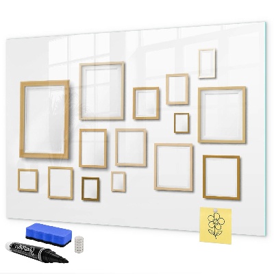 Memobord van glas met print inclusief neodymium magneten Een creatieve ruimte voor foto's en notities