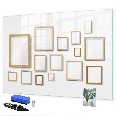 Memobord van glas met print inclusief neodymium magneten Een creatieve ruimte voor foto's en notities