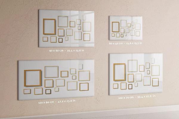 Memobord van glas met print inclusief neodymium magneten Een creatieve ruimte voor foto's en notities