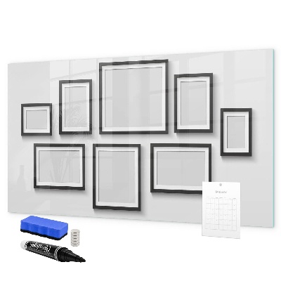Decoratief glazen wandbord beschrijfbaar en magnetisch Modern prikbord voor foto's en notities