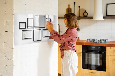 Decoratief glazen wandbord beschrijfbaar en magnetisch Modern prikbord voor foto's en notities