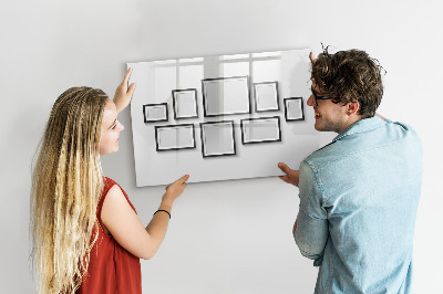 Decoratief glazen wandbord beschrijfbaar en magnetisch Modern prikbord voor foto's en notities