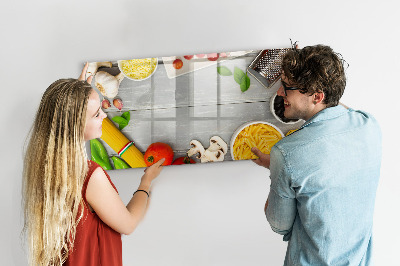 Memobord van glas met print inclusief neodymium magneten Keukenherinneringen met je favoriete smaken