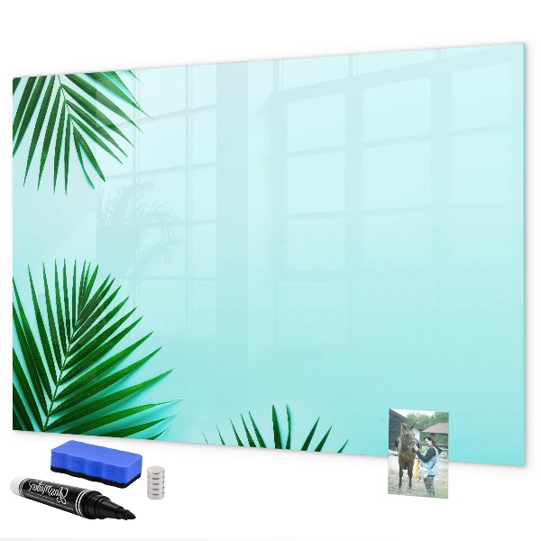 Decoratief glazen wandbord beschrijfbaar en magnetisch Groene poster voor foto's en notities