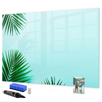 Decoratief glazen wandbord beschrijfbaar en magnetisch Groene poster voor foto's en notities